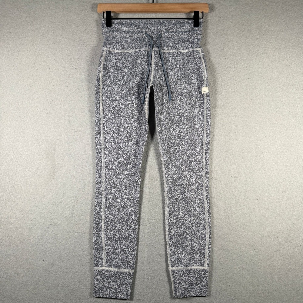 Vuori Performance Jogger Pants Grey White Floral Scroll VW323 Womens Small 25x24